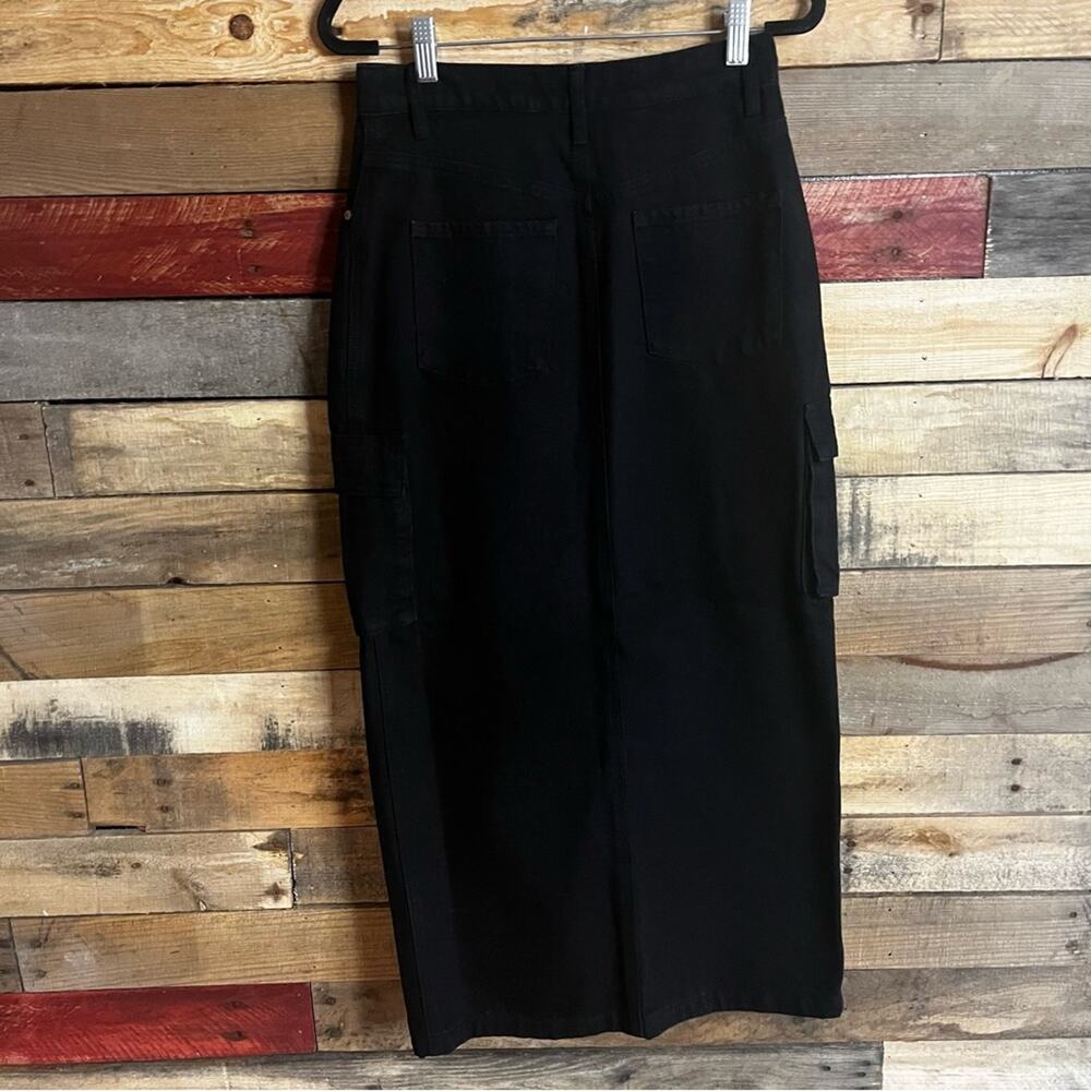 Sincerely Jules Black High Slit Maxi Skirt Size 5/26 - Picture 2 of 9